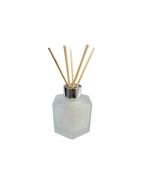 Calvin Klein Frosted Glass Reed Diffuser with Natural Rattan Sticks - White